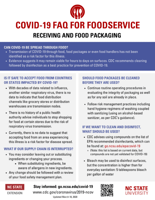 covid-19 faq for food service